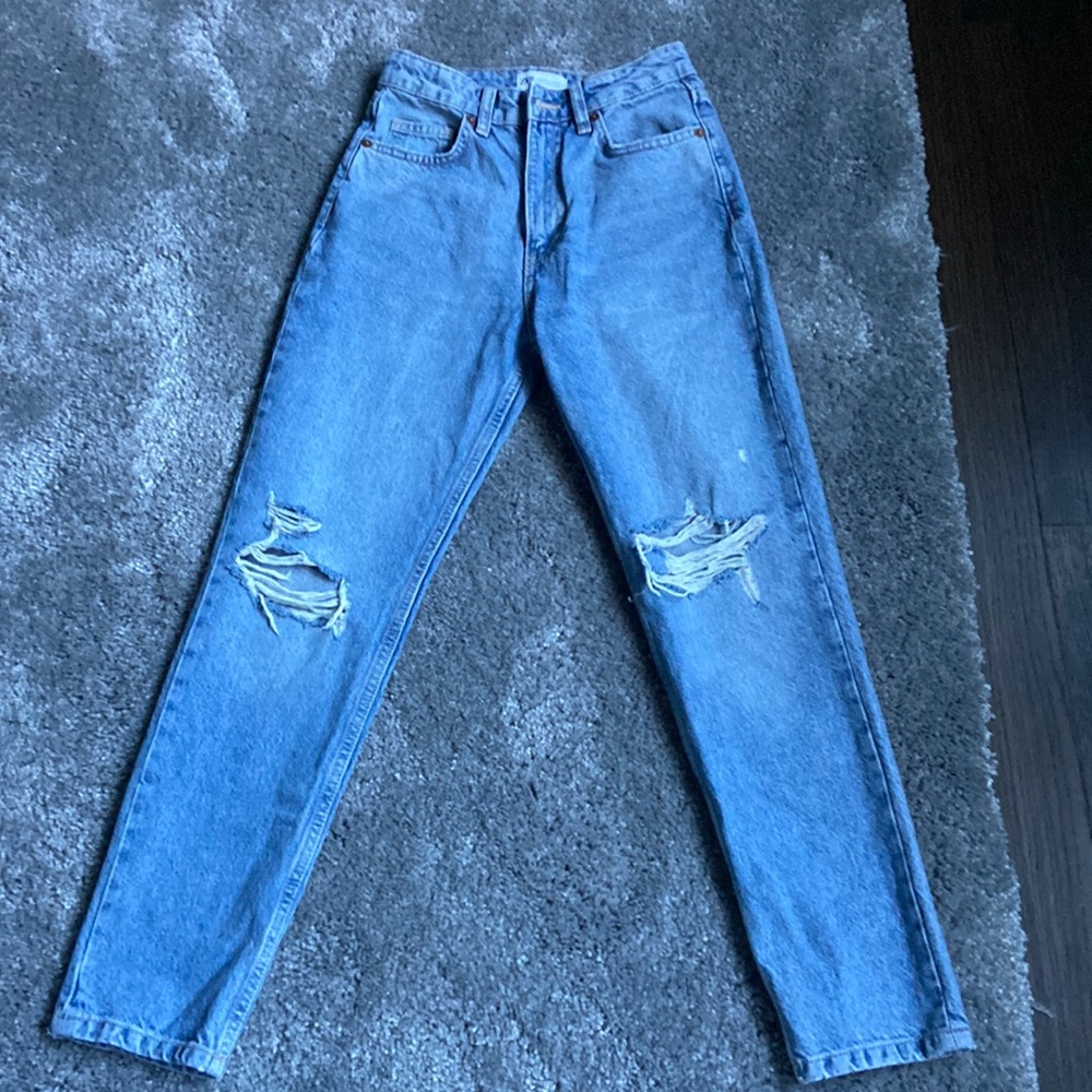 New straight leg zara blue wash jeans (never been worn)